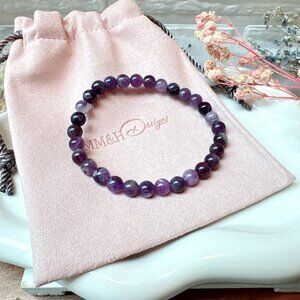 6mm Chevron Amethyst Stretch Bracelet